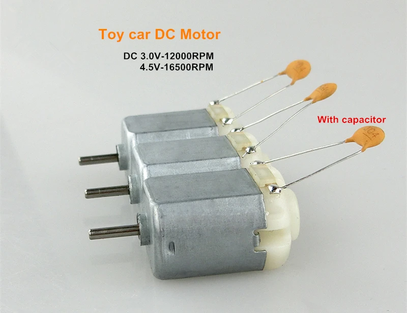 Toy Car Dc Motor With Capacitor 3pcs/set Dc 3.0v 12000rpm 4.5v 16500rpm 3v  To 6v - Dc Motor - AliExpress