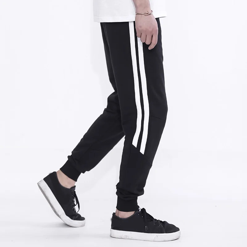 Men Stitching stripes Jogger Pants Waistband Drawstring 2017 Pants ...