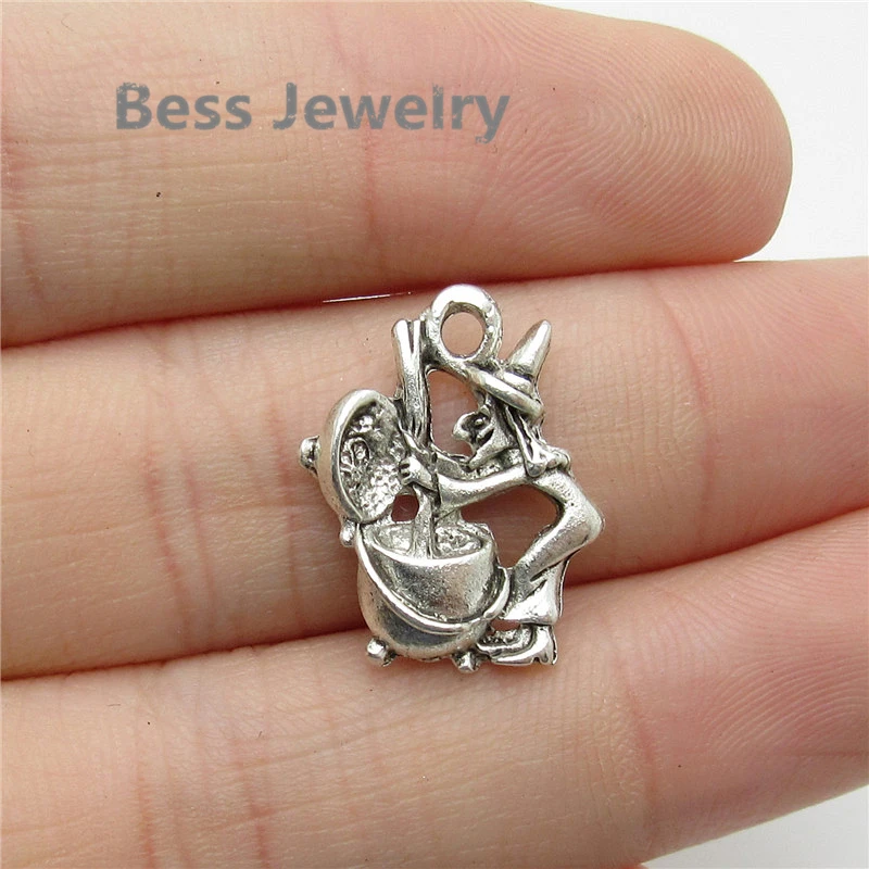 

38pcs(19*15mm) Antique Silver witch Charm fit for pandora style Bracelets Necklace DIY Metal Jewelry Making