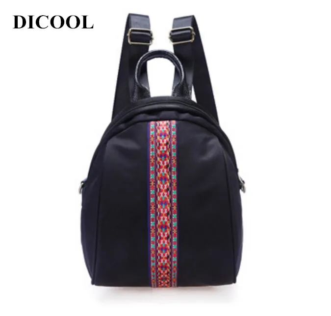 

DICOOL New Women Oxford Backpacks Mini Size Floral Embroidery Shouder Bag National Style School Student Bags For Girls
