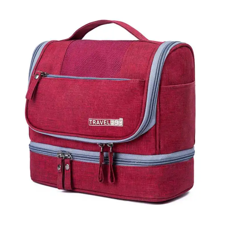 

2018 New Style Women And Men Waterproof Double Organizer Travel Cosmetics Bag Large Capacity Storage Toiletries Makeup Bag