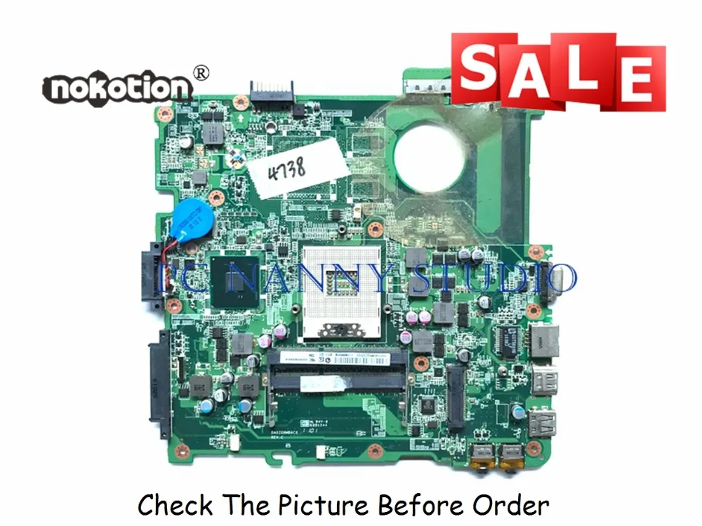

PCNANNY for Acer Aspire 4738 4738Z Laptop Mainboard Motherboard s989 MB.R9Y06.001 MBR9Y06001 DA0ZQ9MB6C0 HM55 DDR3 tested
