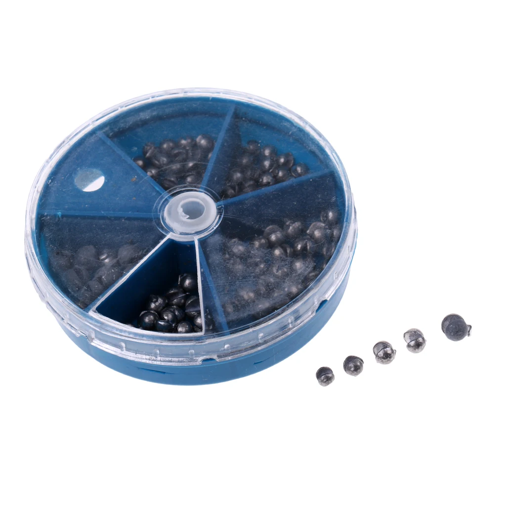 103 pcs Fishing Egg Rig Sinkers Angling Lead Weight Split Shot Box Fishing Tackle for Sinking Fishing Line Mixed Sizes  
