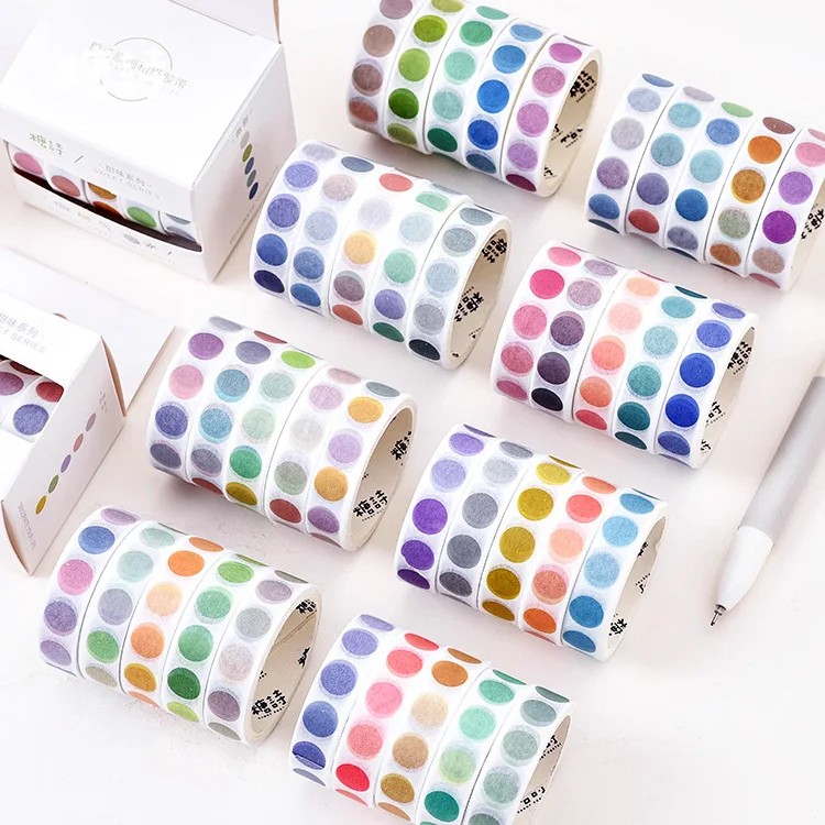 5 PCS/LOT Colored Round Dots Adhesive Tapes DIY Decoration for