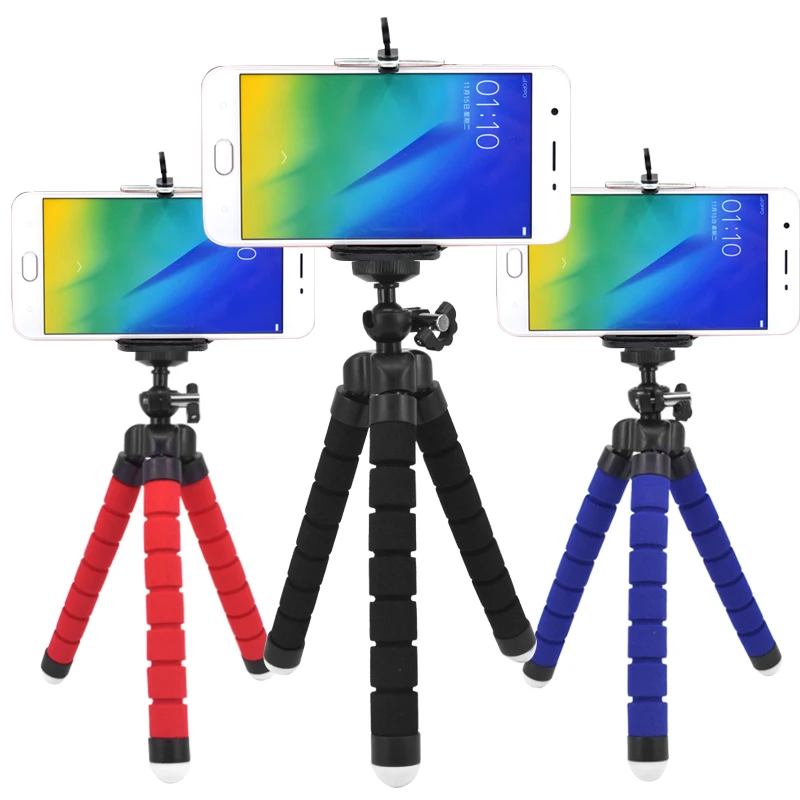 Sponge Flexible Octopus Tripod For Phone with Phone Holder Tripod for ...