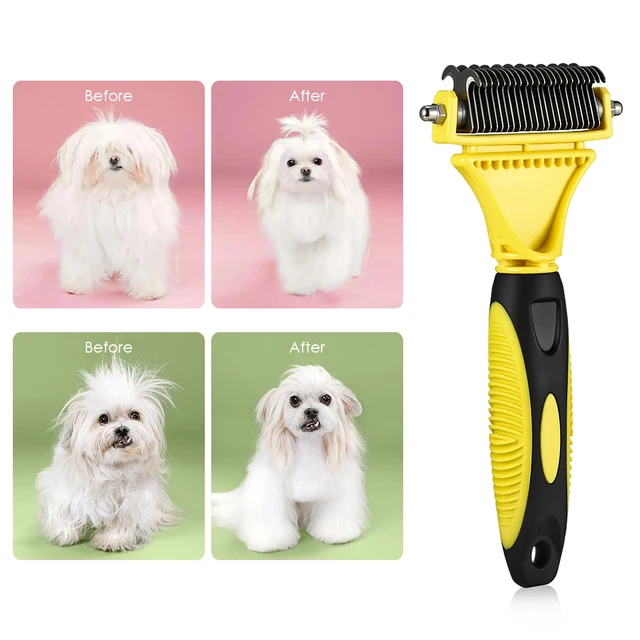 Multi-Functional Useful Pet Dematting Comb Pets Dog Grooming Brush Tool Practical Pet Grooming Tool With 2 Sided Undercoat Rake