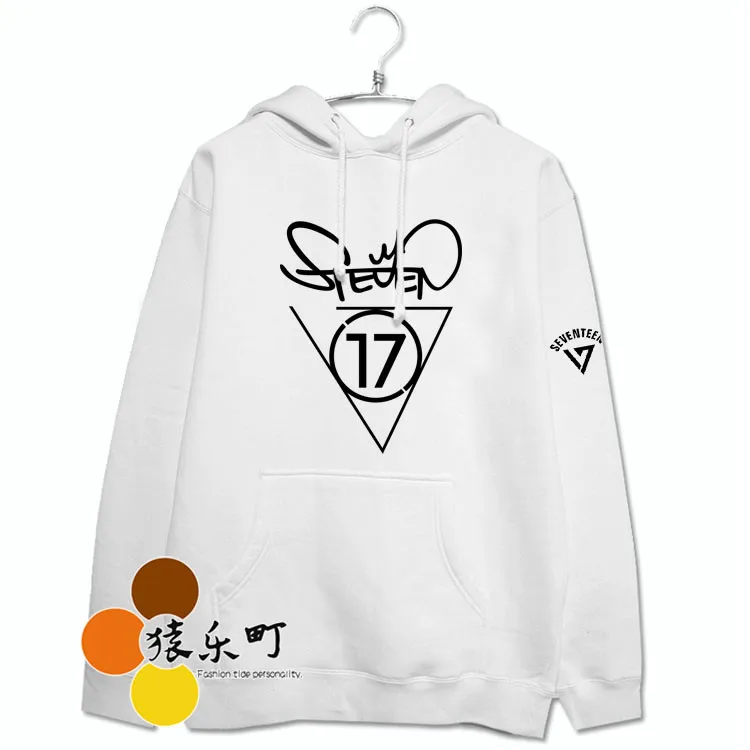Kpop новая Культовая группа seventeen флисовые толстовки для поддержки болельщиков пуловер Толстовка Мода sudaderas 4 цвета 2 типа