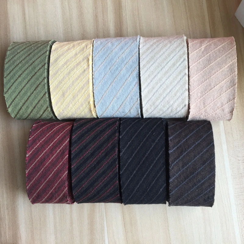 

4cm Stripe Yarn Dyed Cotton Bias Binding Tapes Ribbon, Handmade Patchwork Cotton Fabric Trimming Sewing Accessories 5 M