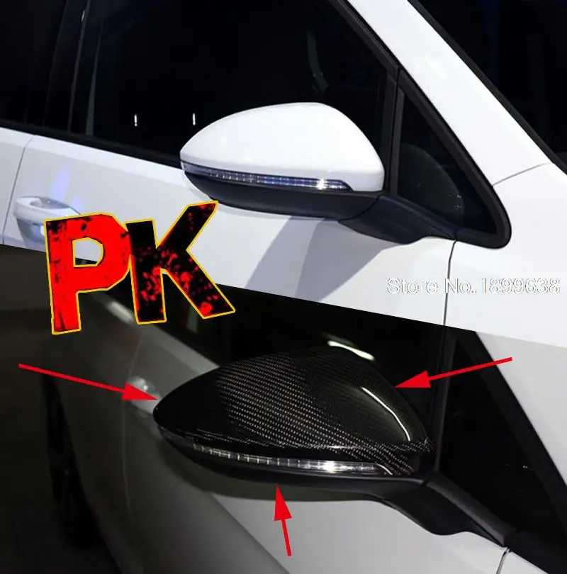 Carbon Fiber Replacement Mirror Covers cap For Volkswagen VW Golf 7 GTI