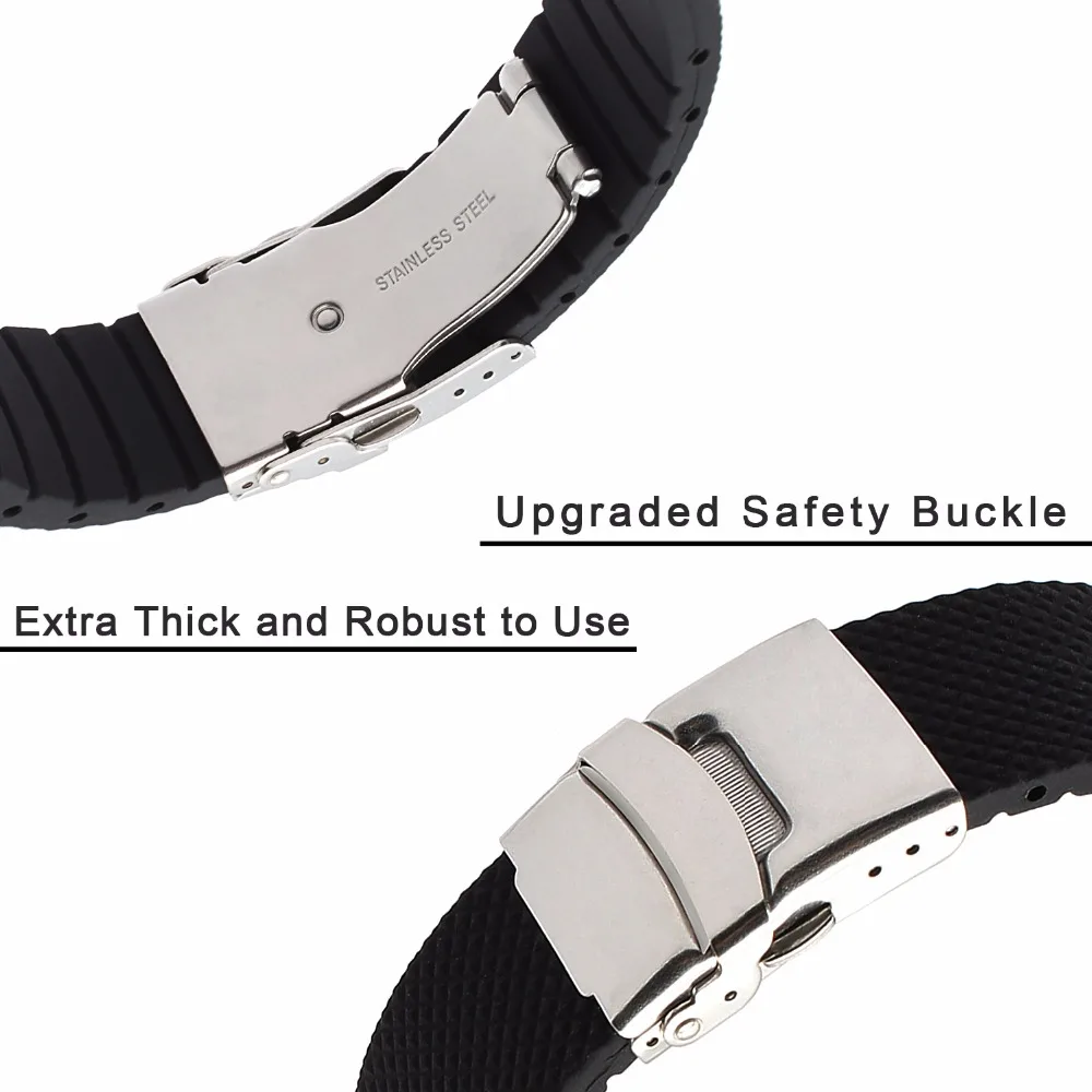 Ремешок резиновый для Huawei Watch 2 (Classic) Vector Ticwatch 1 46 мм быстросъемный браслет с