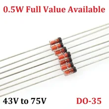 100 шт. 1/2W зенеровский диод 0,5 W BZX55C43 BZX55C47 BZX55C51 BZX55C56 BZX55C62 BZX55C68 BZX55C75 43 V/47 V/51 V/56в/62 V/68 V/75В