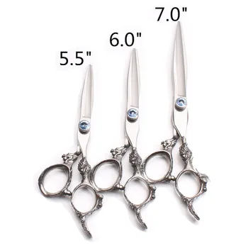 

5.5" 6" 7" 440C Customize Logo Hairdressing Scissors Human Hair Scissors Cutting Scissors Thinning Shears Pets Hair Shears C9108