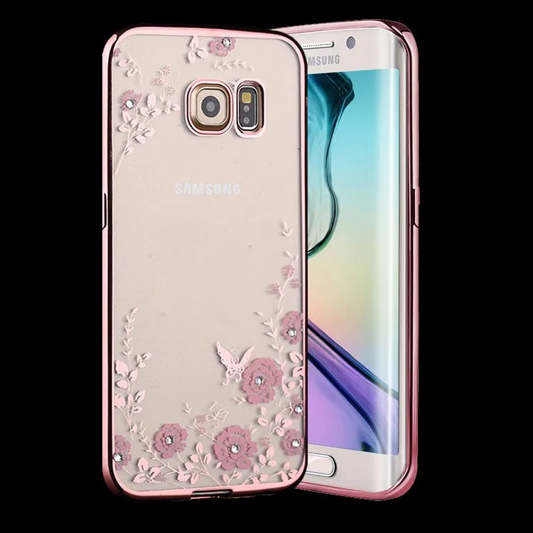 Блестящий со стразами однотонный чехол для Samsung S8 S9 A8 A6 J4 J6 плюс A7 чехол из силикона и термополиуретана Fundas для Note 9 8 J3 J5 J7 A5 A3 S7 S6