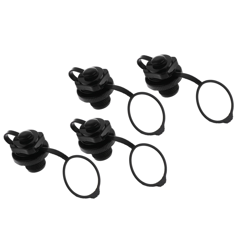 4 Pack Air Valve Inflation Replacement Screw Plug Caps for Inflatable Boat Pool Raft Tender Rib Dinghy