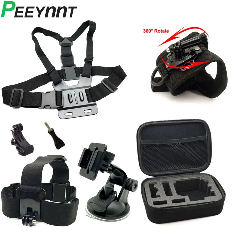 Peeynnt для Gopro набор аксессуаров Go pro 7 6 5 4 3 Session Kit сумка ремни крепления Xiaomi Yi 4K SJCAM
