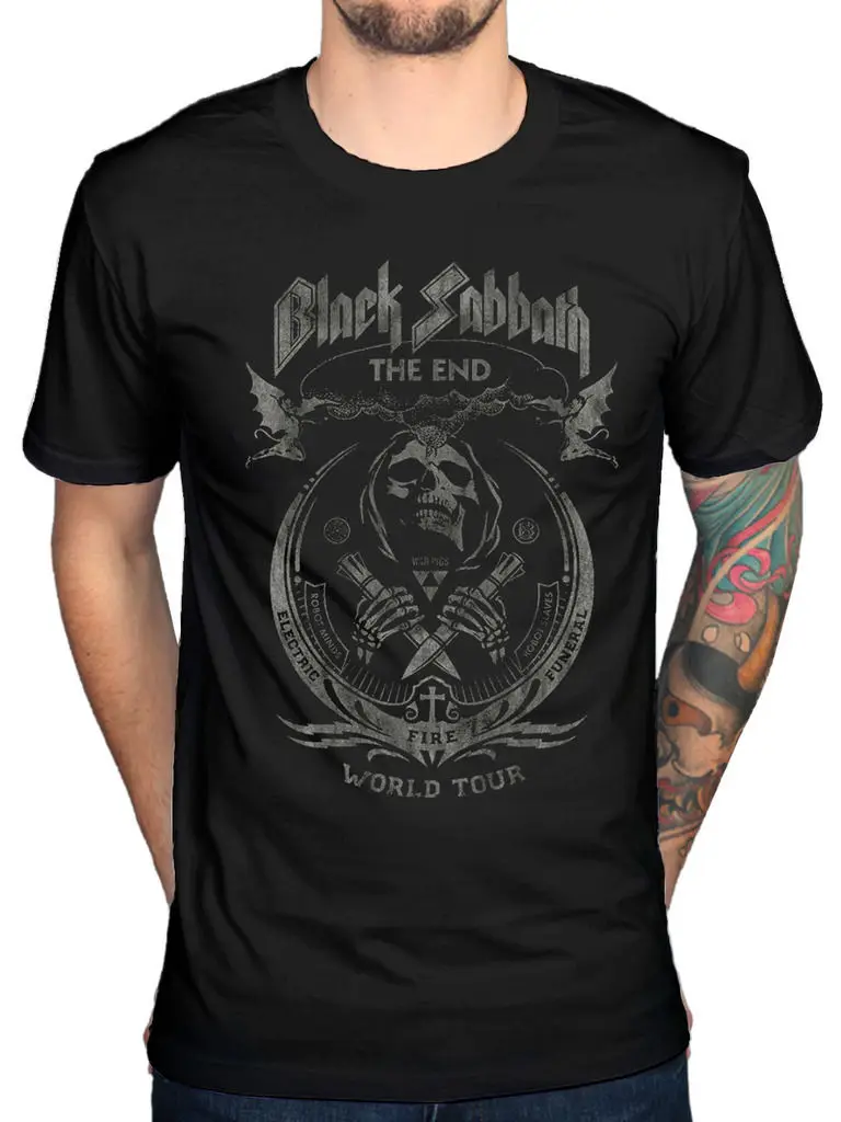 

Official Black Sabbath The End Mushroom Cloud Skull Circle T-shirt Us Avenger 88