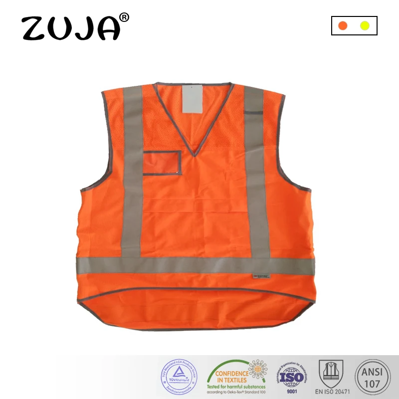 

Safety Vest Reflective Vest with Card Pocket 3M Tape Orange