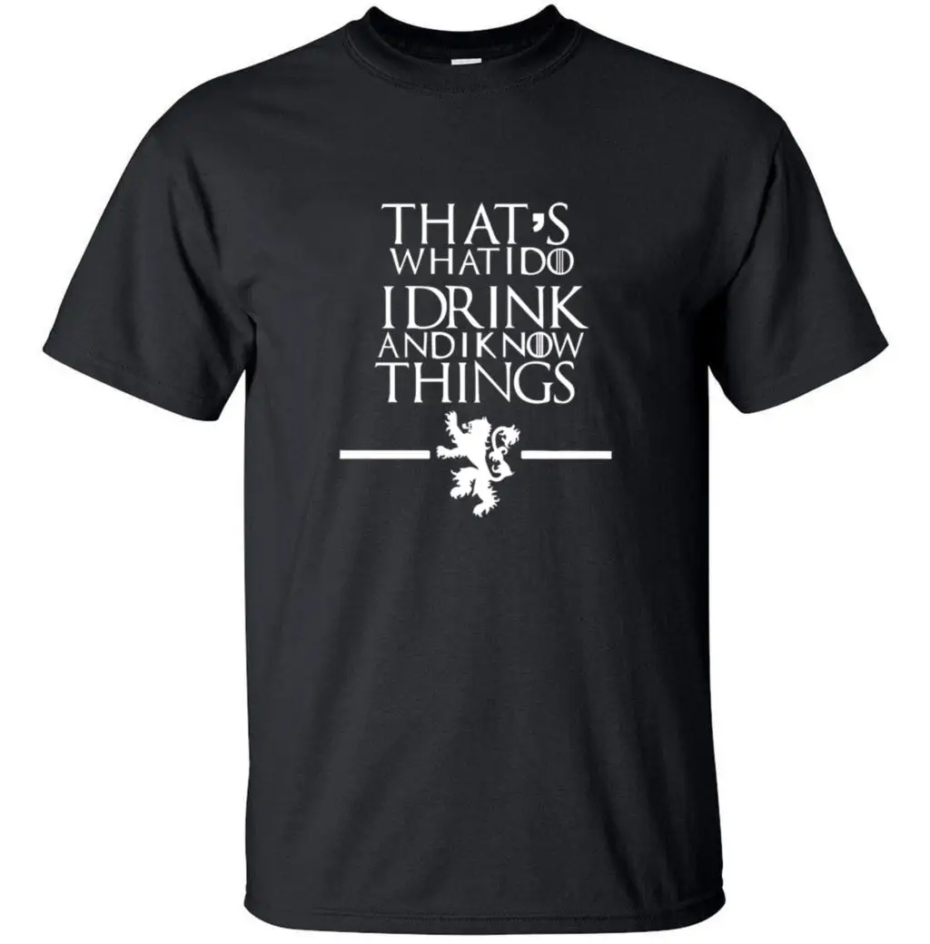 Game of Thrones Long T-Shirt I Drink and I Know Things Tyrion Lannister GoT Bar