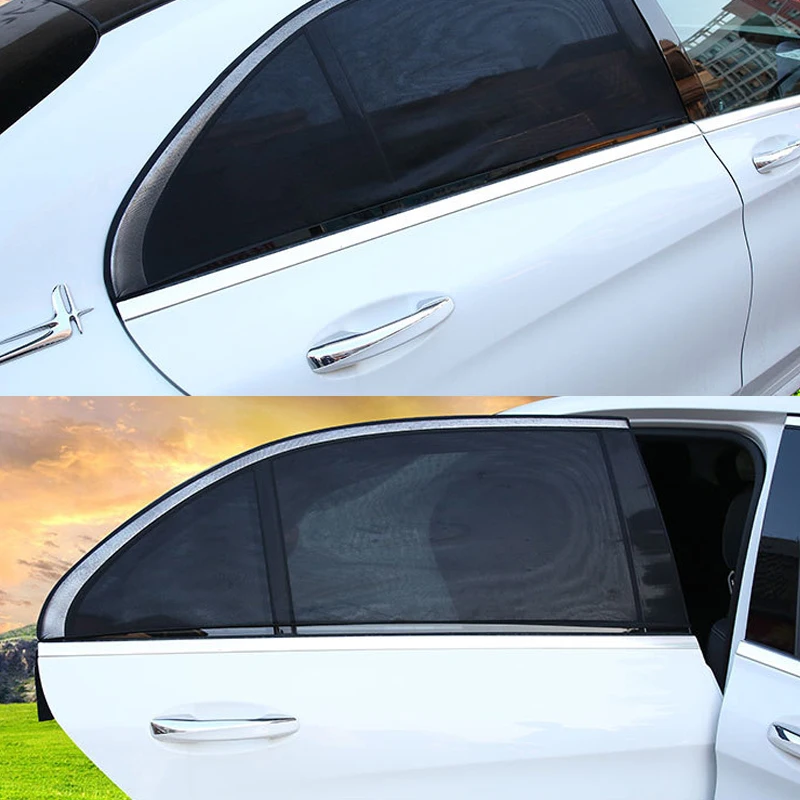

2Pcs Car Window Cover UV Protection Shield Sunshade Curtain Sunshade Shield Window Protector Window Car Universal Accessories