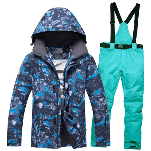 Color 4 RIVIYELE Мужская лыжная куртка брюки сноуборд костюм Лыжная одежда брюки ветрозащитная Водонепроницаемая уличная спортивная одежда сноуборд супер теплая - Цвет: Color 4