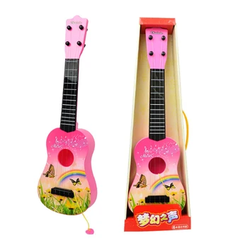 

Surwish Children Guitar Simulation Ukulele Playing Toy Early Educational Music Instrument Learning Skills- color random