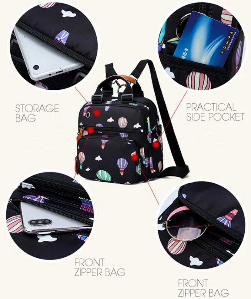 MOTOHOOD Baby Diaper Bag Backpack Mother Maternity Bags With Insulation Bag Fashion Hot Air Balloon Printing Baby Bag Organizer  (3)