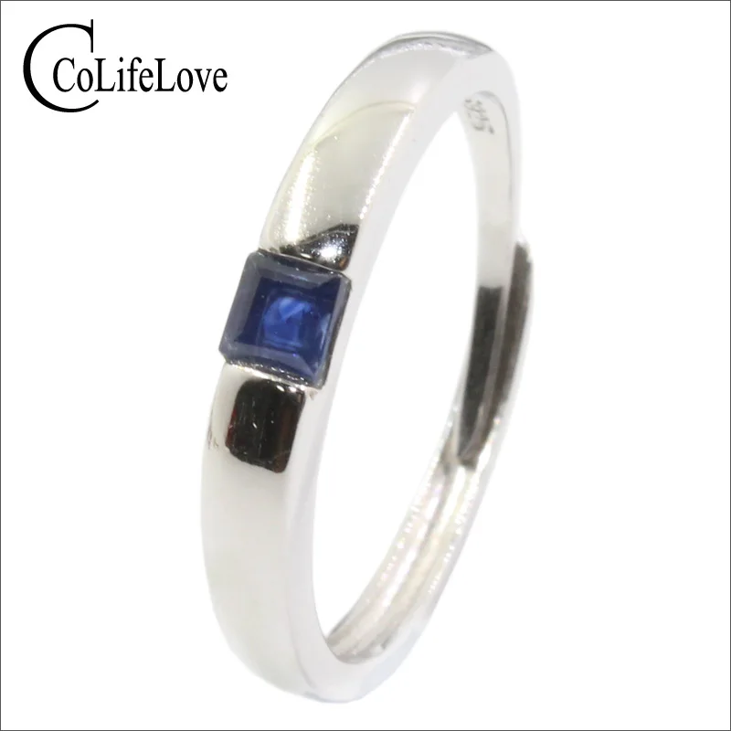 Simple 925 silver sapphire engagement ring for woman 3 mm * VS grade sterling | Украшения и аксессуары