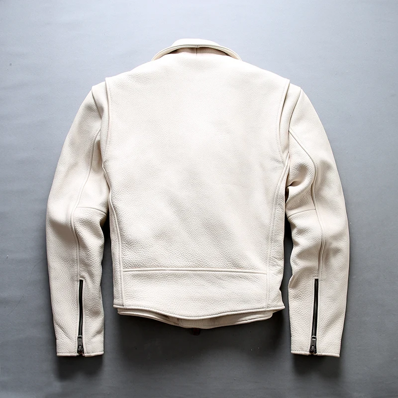 Black Friday HA-112 Read Description ! Asian size super quality men's genuine cow leather coat vintage style cowhide leather rider jacket