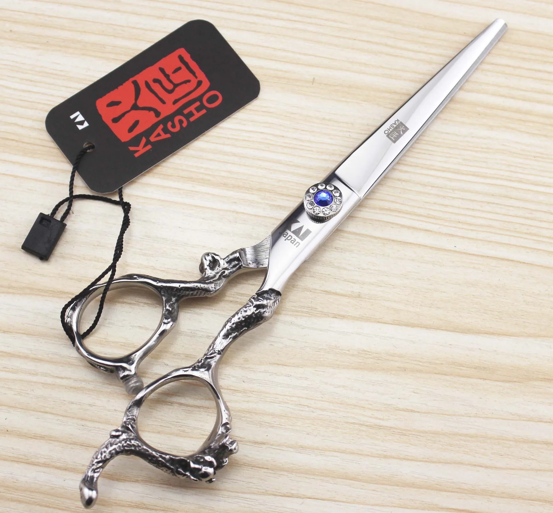 

Japan hair cutting scissors Gem screw 6.0 inch professional barber