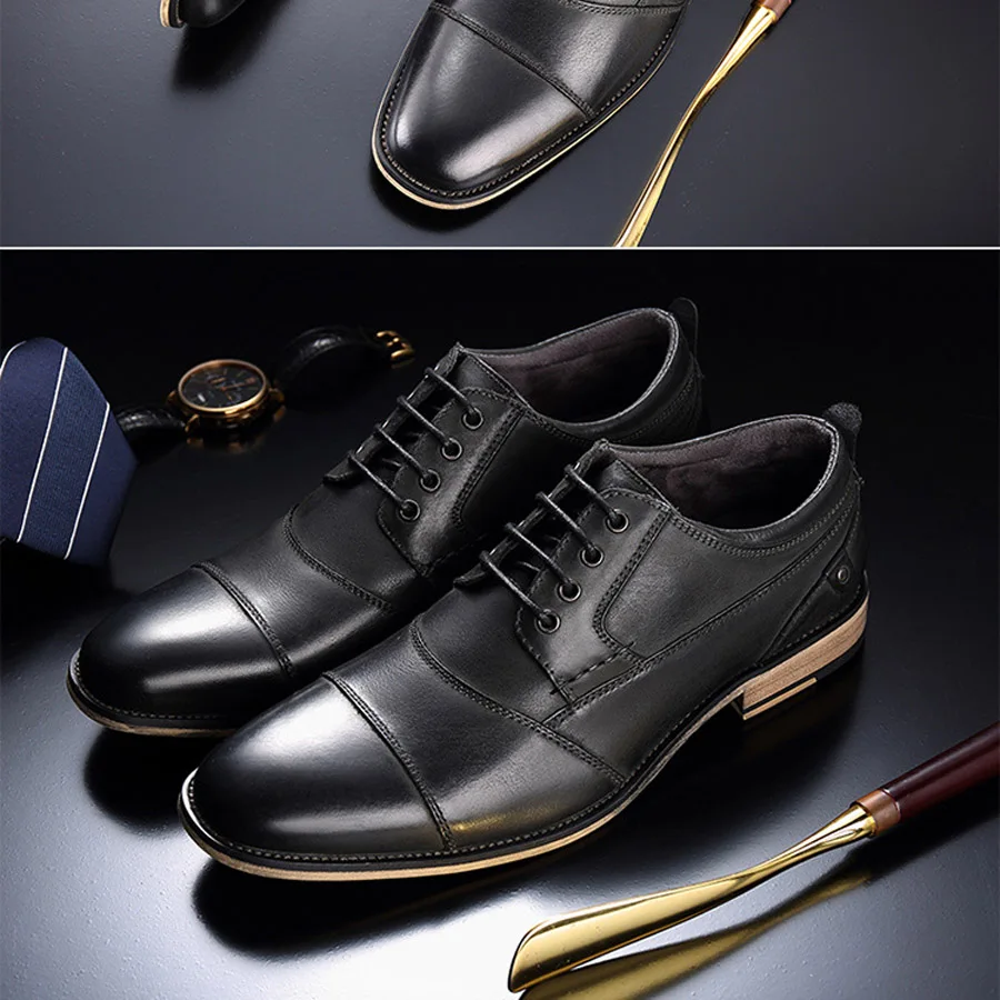 Весенние Новые Мужские модельные туфли в деловом стиле; Модные Повседневные Туфли-оксфорды из натуральной кожи в английском стиле; классические туфли трех цветов; размеры 7,5-13