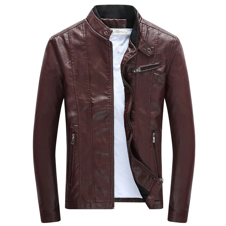 Мужские Куртки из искусственной кожи, мотоциклетные Байкерские Куртки из искусственной кожи, мужская осенне-зимняя одежда, европейский размер, Прямая поставка