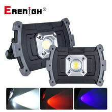20 Вт COB портативный прожектор светодиодный рабочий свет перезаряжаемый светодиодный фонарик 18650 или AA батарея яркий открытый кемпинг свет Рабочая лампа