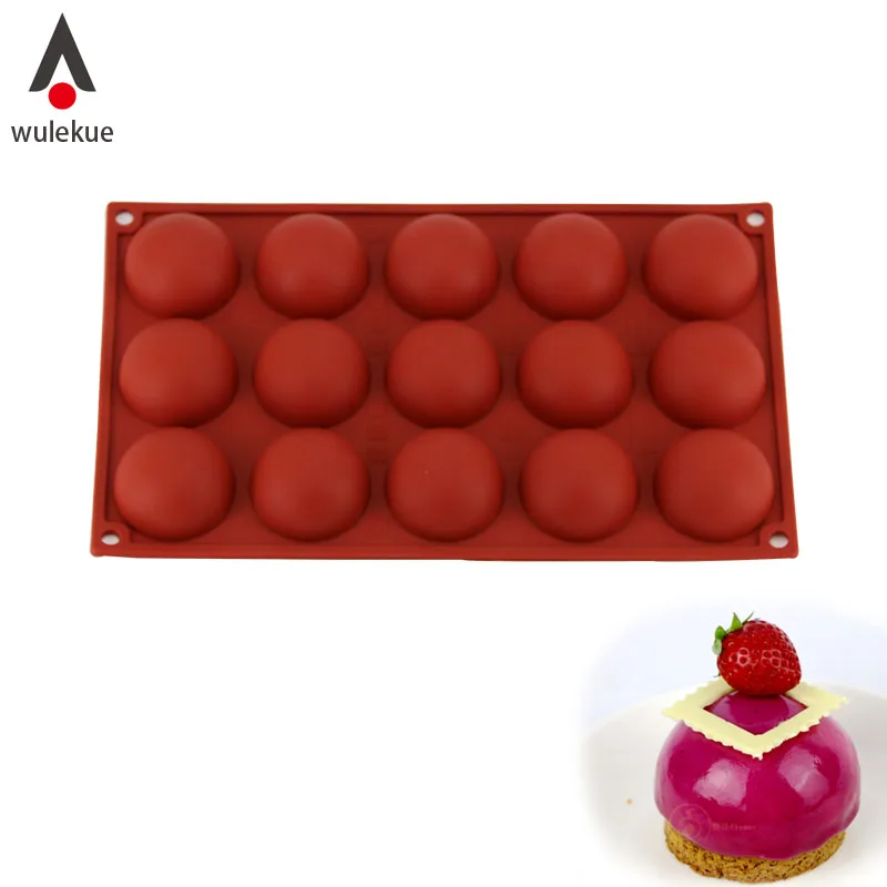 

Wulekue Silicone Semi Sphere Chocolate Mould Plastic Oven Baking Mold Bakeware Rectangle Cooking Bakeware Tools