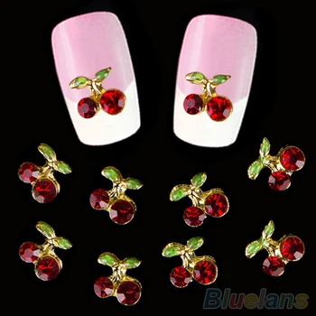 

10pcs DIY 3D Shiny Cherry Shape Nail Art Sticker Studs Glitters Manicure Crystal Decals Makeup Nail Sticker Beauty Decoration