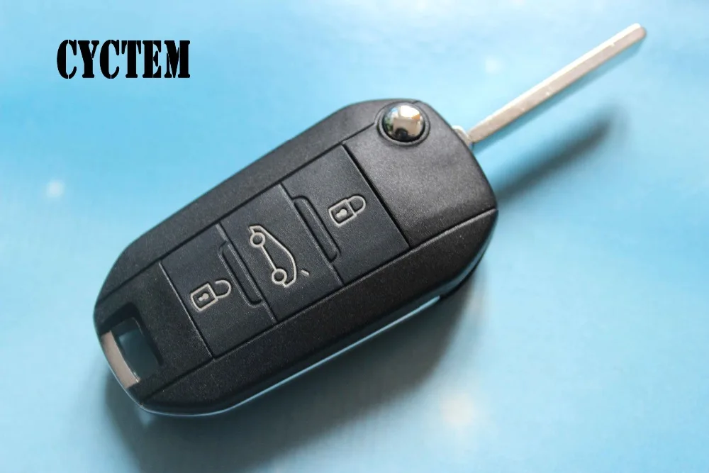 

CYCTEM Fob Keyless Entry Key Case 3 Buttons Modified Folding Remote Key Shell Fit For Peugeot 307 407 VA2 Blade Without Groove