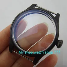 44 мм 316L чехол для часов из нержавеющей стали с покрытием Черный fit 6497/6498 механический ручной механизм 17-8a