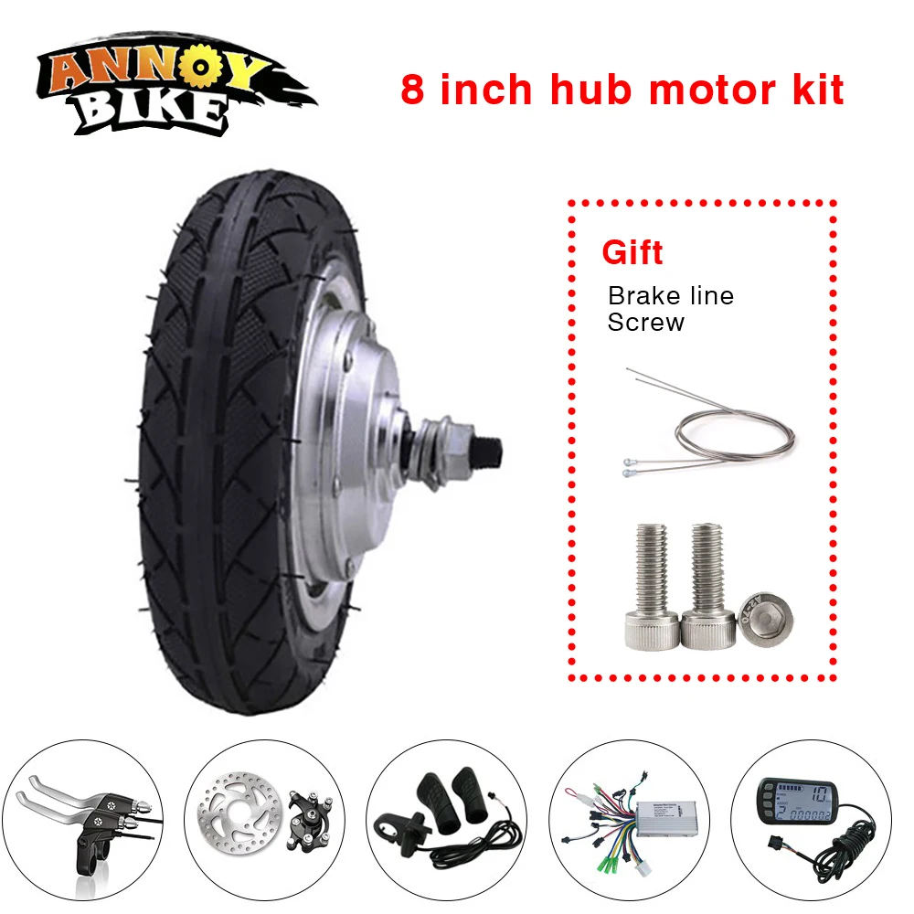Мотор для центрального движения мотор для электрического велосипеда, цилиндрическая литий-ионный аккумулятор 8 дюймов 24V 250w350w, фара для электровелосипеда в набор колесного мотора lkz электрического велосипеда скутер моторное кресло-коляска