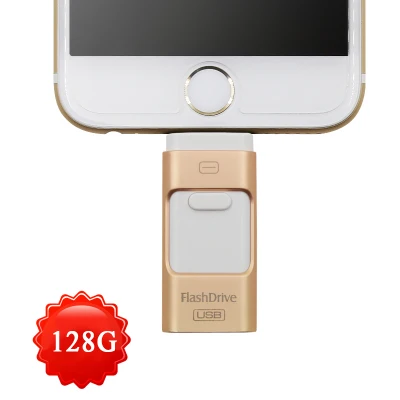 

Accessory Bundles for iphone 5/5se/6/6s plus/7 plus Smare 3in1 64GB/32GB/16GB Metal USB OTG iFlash Drives for iPad/iPod for Gold