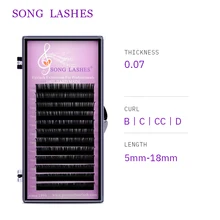 SONG LASHES 0,07 толщина, накладные ресницы для наращивания, мягкие тонкие накладные ресницы для наращивания, неделированные ресницы