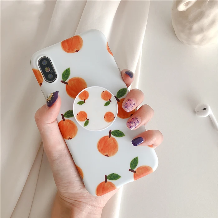 Cute orange phone cases for iphone X XS Max XR 7 8 6 6S Plus Ring air
