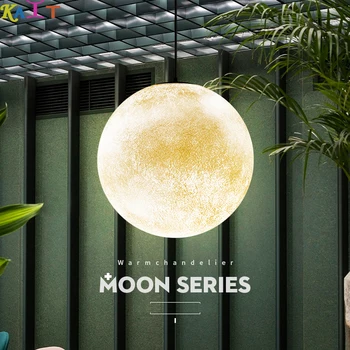 

KAIT 3D Print Pendant Lights Novelty Creative Moon Atmosphere Night Light Lamp