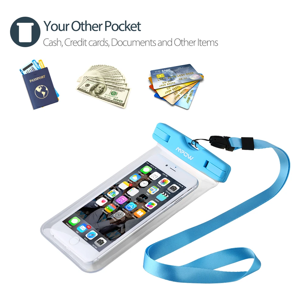 3PCS Mpow Swimming Waterproof Bags Universal Smartphone Pouch Case 9