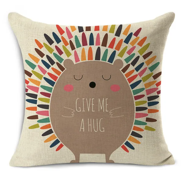 

Cartoon Animal Pattern Cotton Linen Cushion Cover Sofa Decorative Pillow Chair Car Home Decor Cojines Decorativos Para Sof