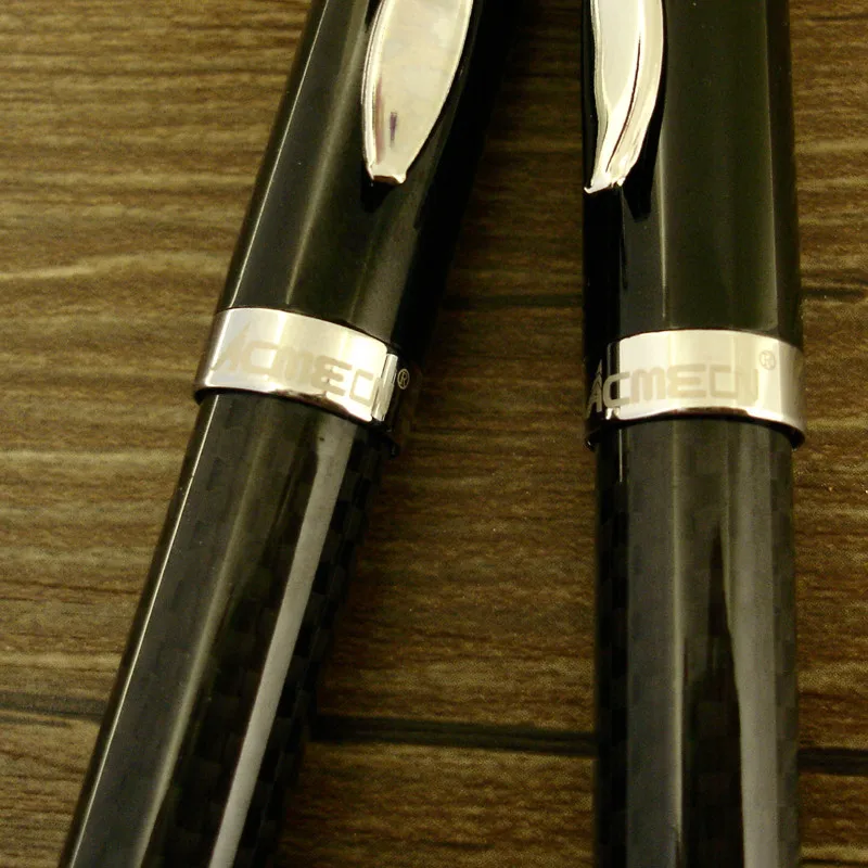 Luxury 2pcs / Lot Classic Office & School Writing Stationery Gift  Sets Ball Pen & Mechanical Pencil Carbon Fiber Twin Pen Sets