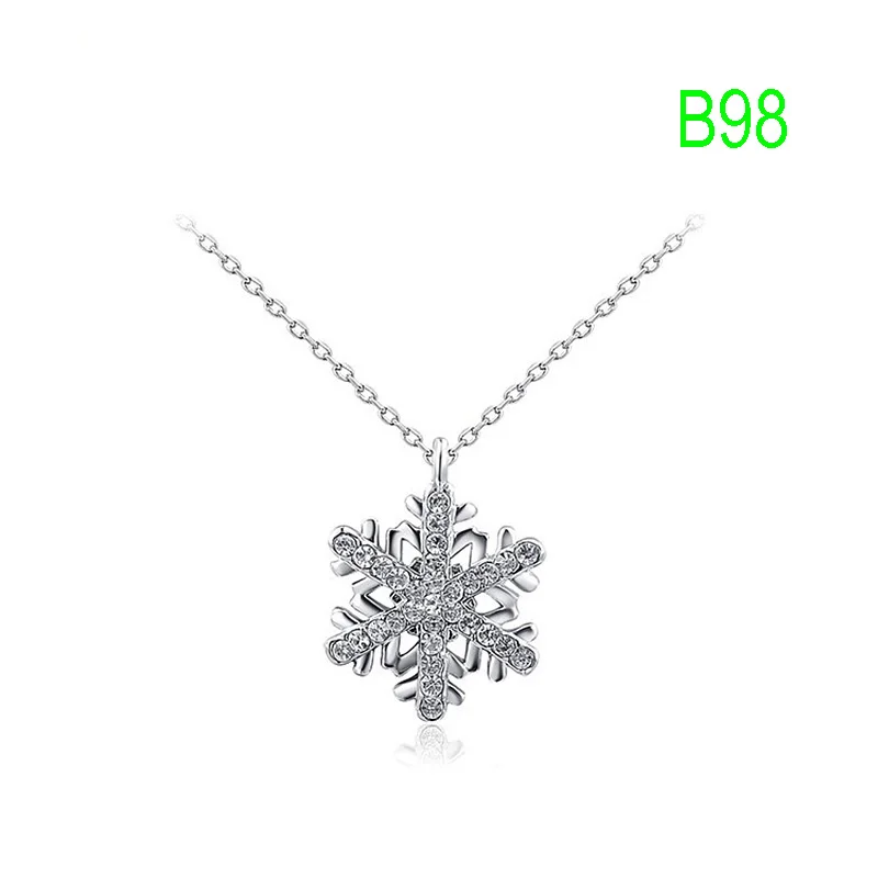 B98 Classic Necklace have silver gold rose color to choose pink light blue sky blue heart