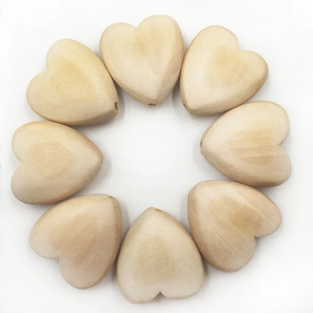 Купить 100 шт круглые деревянные бусины в форме сердца для самостоятельной картинки