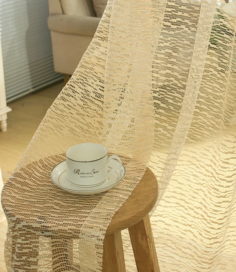 

Curtains for Bedroom Living Room New Pure Color Jacquard Curtain Fabric Exquisite Hollow Breathable Half-light Window Yarn