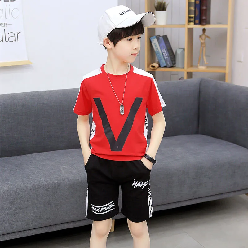 

2019 Baby Set Tops + Shorts Kid Clothes Teenager Children Clothing Sets Summer Boy Suits Toddler Tracksuit T-Shirt Boys Clothes