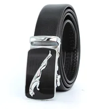 

High Quality Luxury Fashion Designer Men Waistband Silver Jaguar Leopard Metal Automatic Buckle Waist Strap Leather Male Belts