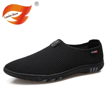 

Leader Show Breathable Shoes Beach Loafer Lightweight Fashion Summer Man Casual Air Mesh Shoes Slip-on Flats Brand Plat Shoes